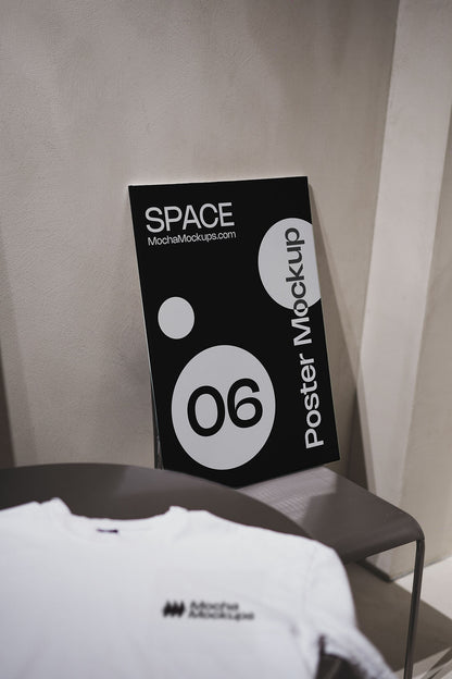 Space Poster + Shirt Mockup 06